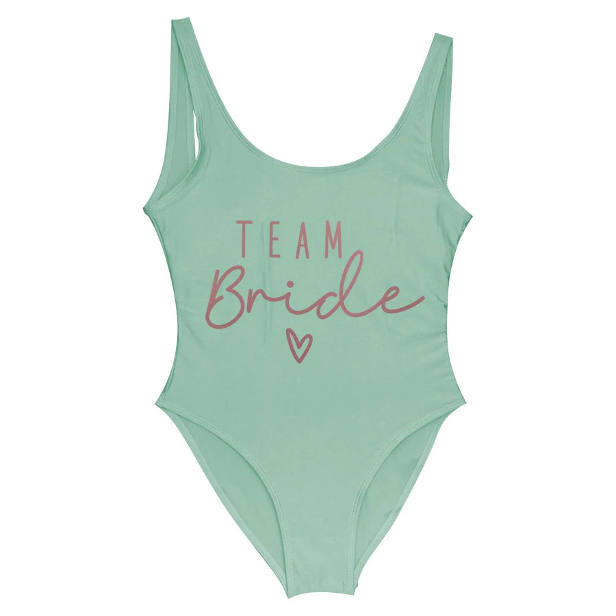 Costume da Bagno Intero Bianco S-3XL per Addio al Nubilato, Costume da Bagno da Donna per Festa Nuziale, Abbigliamento da Spiaggia e Piscina