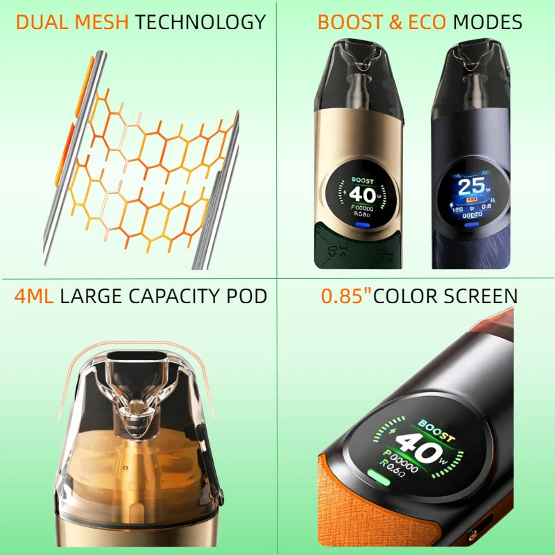 Dispositivo con Batteria per OXVA Xlim Pro 2 1300mAh/Nexlim 1500mAh con Kit Due Cartucce per Cartucce da 0.4/0.6/0.8/1.2ohm 2/3/4ml