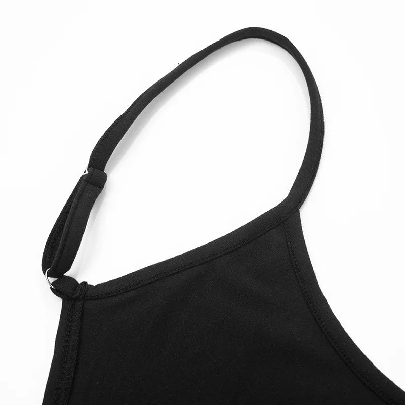 Mini Abito Estivo Sexy Nero Y2K da Donna, Senza Schienale, Attillato, Senza Maniche, per Feste, Club, Spiaggia, Vacanze, Regalo