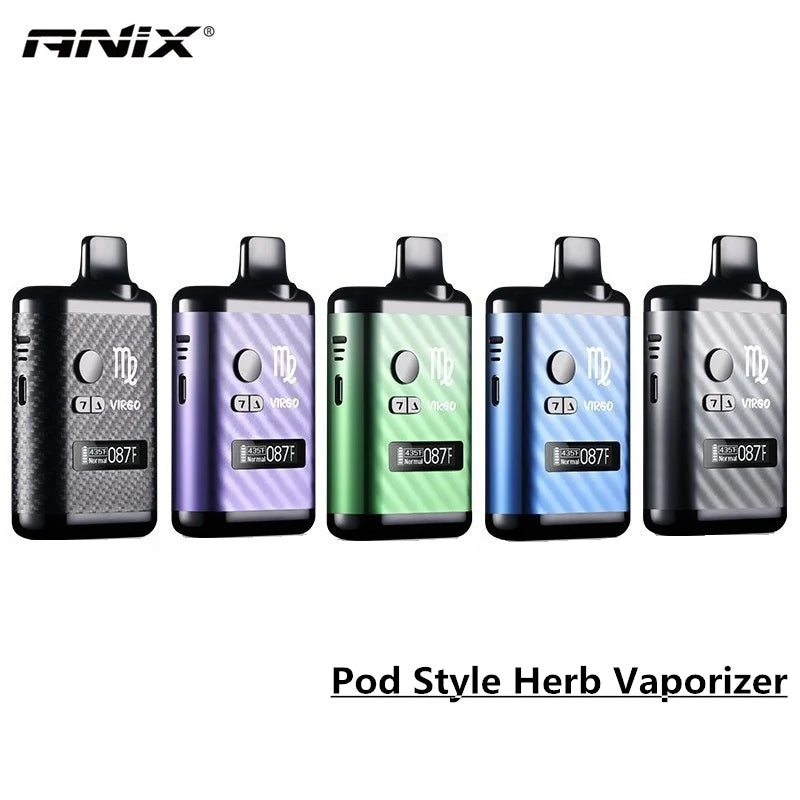 Anix Virgo vaporizzatore per erbe secche 1300mAh controllo della temperatura camera di riscaldamento in ceramica schermo OLED Yocan Hit Vane Xmax Herbal Vape Pen Kit