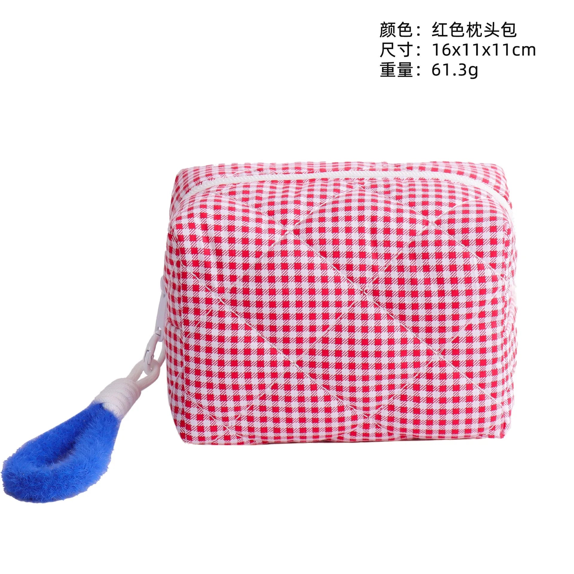 Borsa cosmetica personalizzata con griglia fresca giapponese e coreana, custodia semplice per trucco di grande capacità, borsa di bellezza di alta qualità