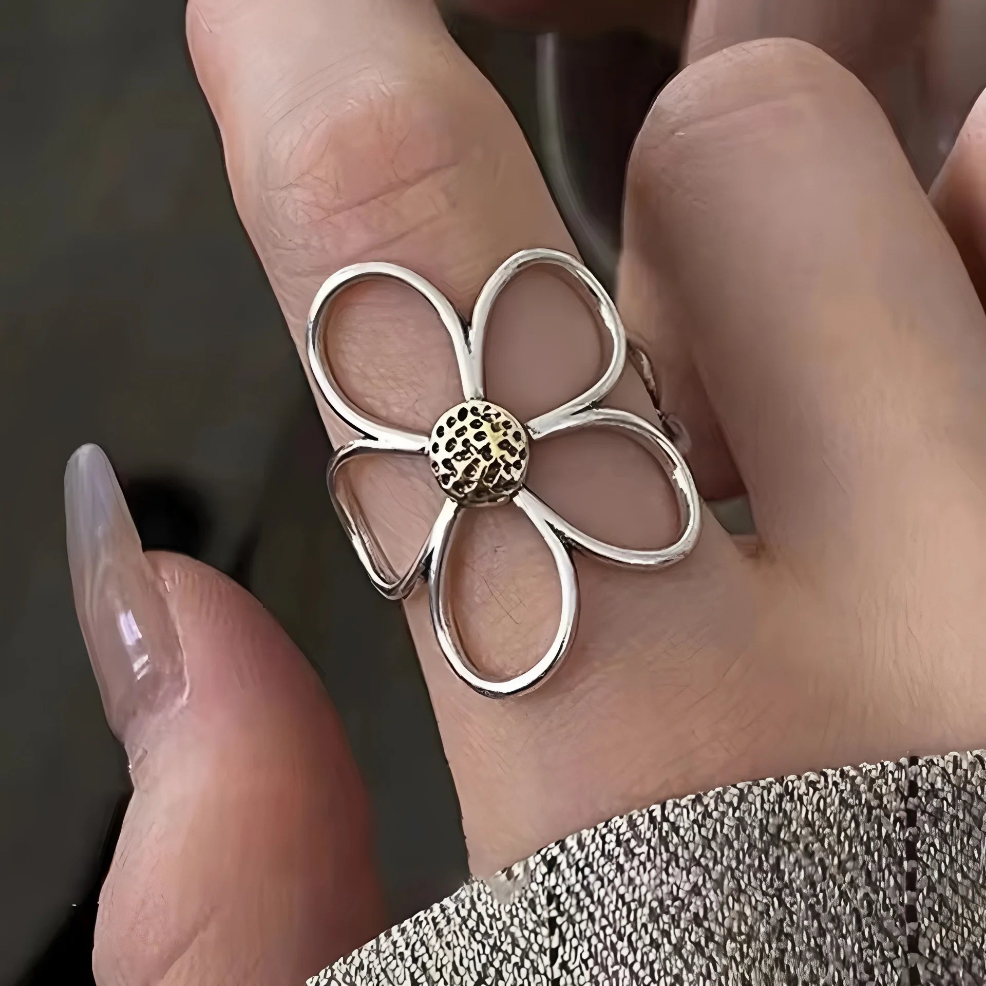 PANJBJ 925 anelli in pietra nera geometrica in argento sterling per le donne ragazza coreana semplice regolabile coppia gioielli Dropshipping