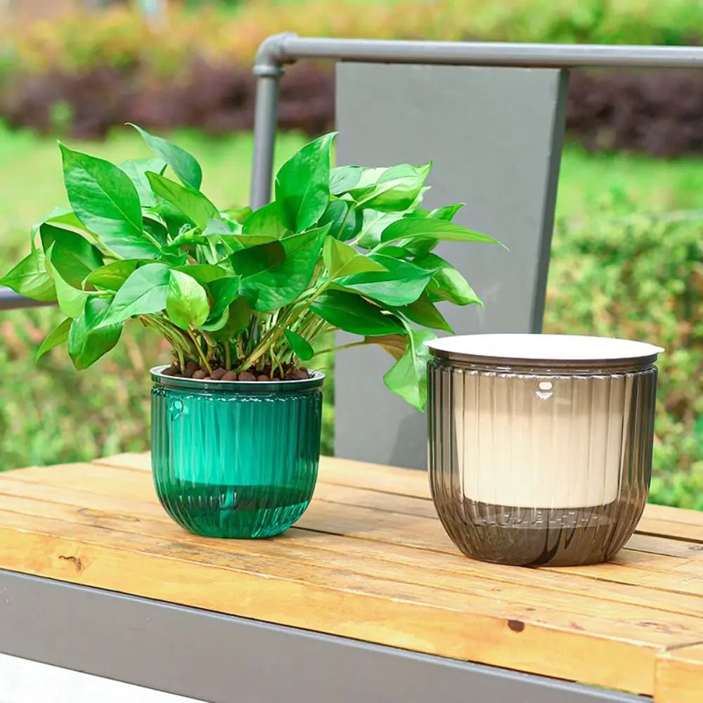 Decorazione da giardino Vaso da fiori autoirrigante con pianta a catena Vasi da fiori sospesi con fori di drenaggio Fioriera pigra Decorazioni per la casa