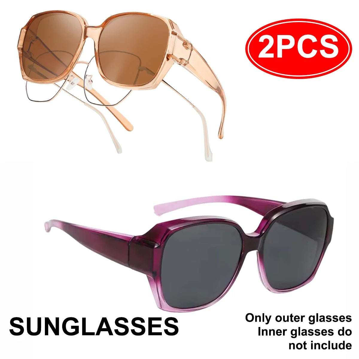1/2/3PC Sunglasses Fit Over Glasses Polarized for Men Women, Wrap-Around Glasses UV400 Protection for Driving and Outdoor T01