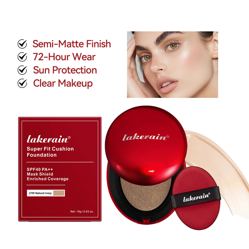 Sunscreen Cushion Foundation Fit Cushion Foundation Full Coverage Waterproof Long-lasting Concealer Long-lasting Makeup