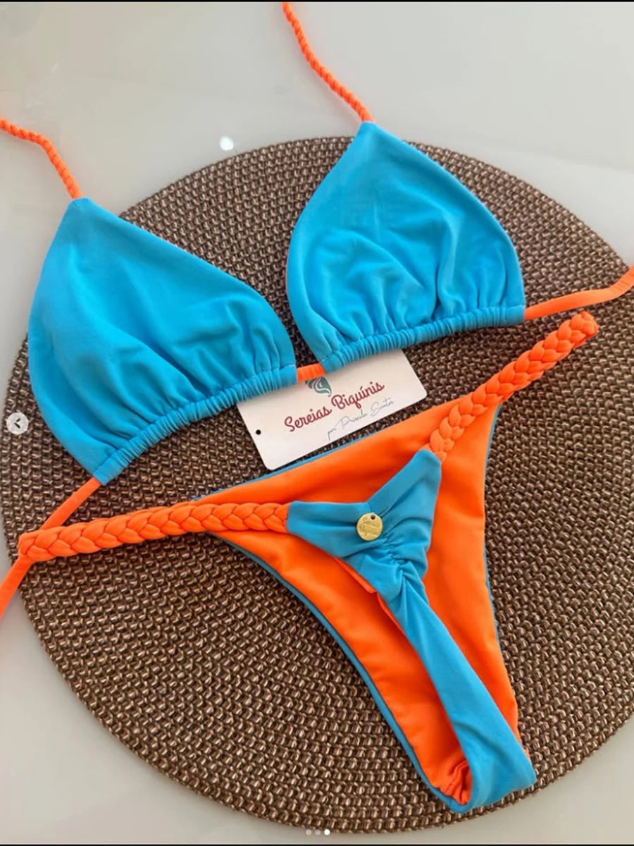 Micro Bikini 2026 Push Up Donna Costumi da Bagno Sexy Brasiliani Set Bikini Perizoma Stampa Biquini Abbigliamento Mare Estivo