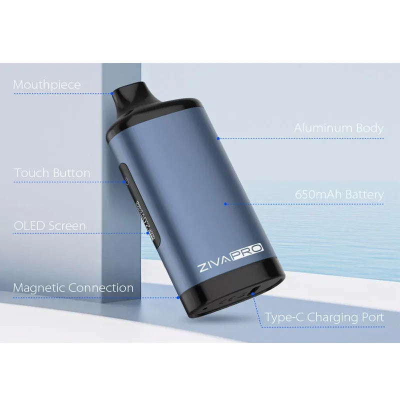 1-5pcs Yocan Ziva Pro Vape Mod 510 Batteria Per 510 Vape Cartuccia 650mAh Schermo OLED 1.8V-4.2V Vape Pen Sigaretta Elettronica