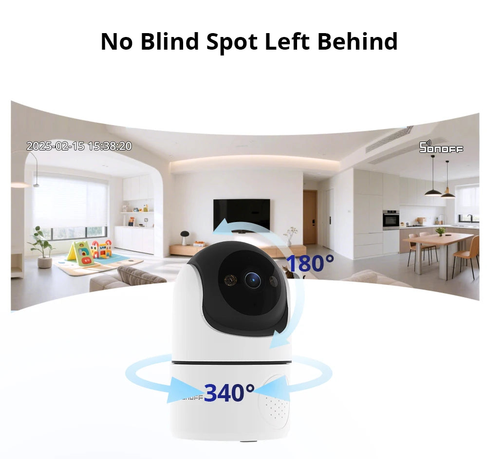 SONOFF CAM PT2 Smart Home Security Camera Smart Night Vision 360° Panoramic View Remote HD Monitoring with Real-Time Interaction
