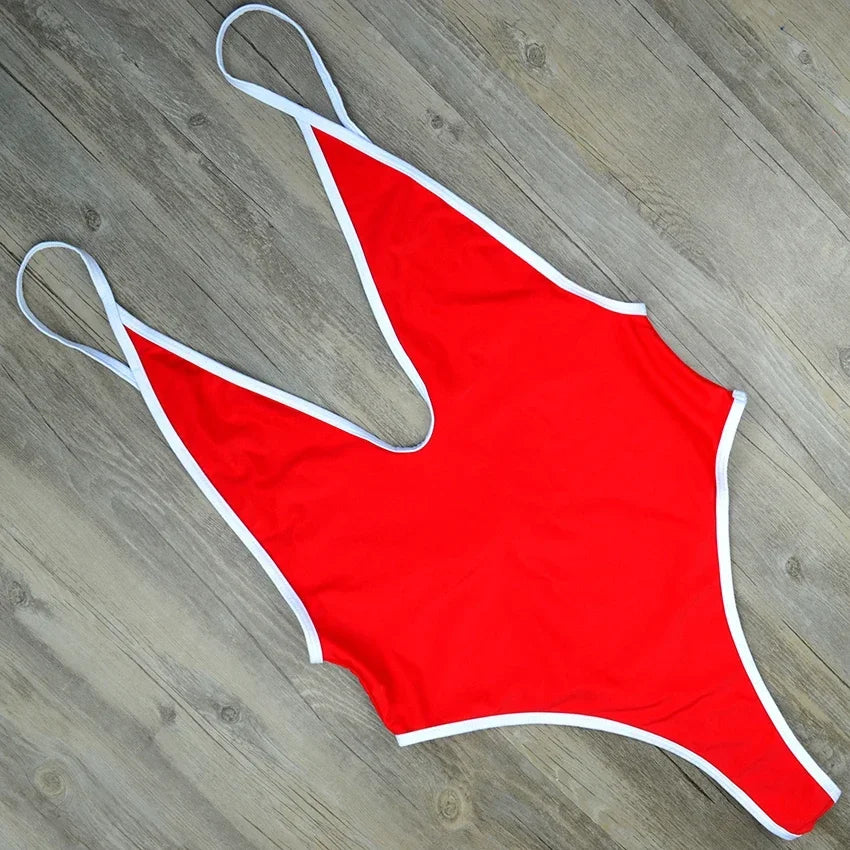 2025 Profondo scollo a V Perizoma Costumi da bagno Donna Costume intero Donna Trikini Taglio alto Monokini Backless Costume da bagno Costume da bagno