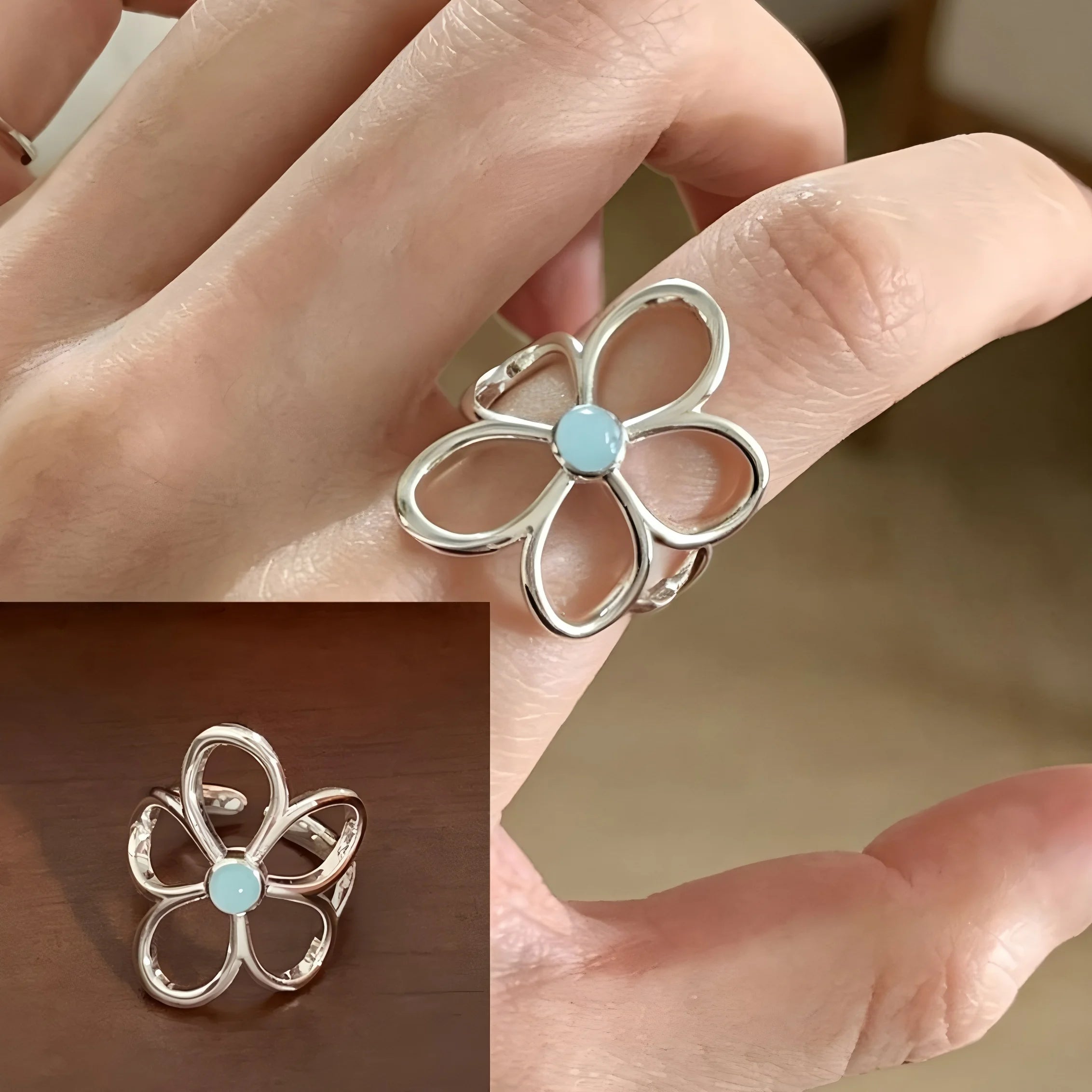 PANJBJ 925 anelli in pietra nera geometrica in argento sterling per le donne ragazza coreana semplice regolabile coppia gioielli Dropshipping