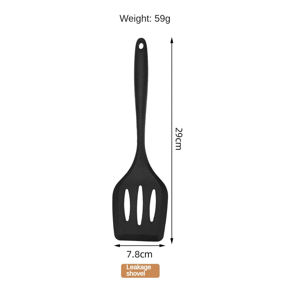 1/10PCS Food-Grade Silicone Kitchen Tools Set, Heat-Resistant Slotted Spoon for Non-Stick Cookware & Hot Pot, Multi-Use Strainer