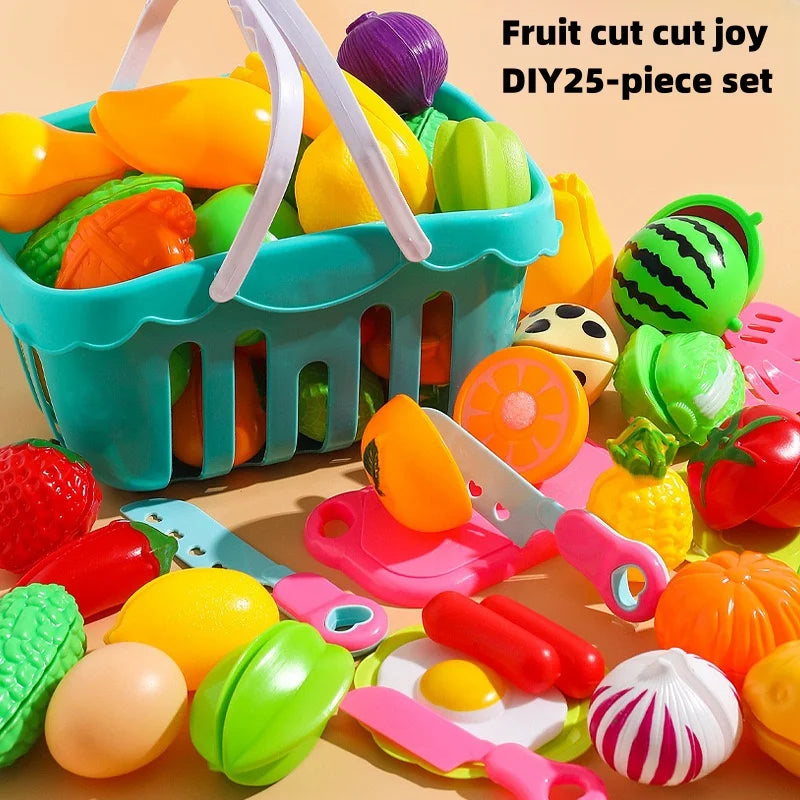 25 pezzi Set fai da te taglio di frutta giocattolo musicale simulazione verdura frutta e verdura giocattolo per bambini ragazza ragazzo cucina set di cibo