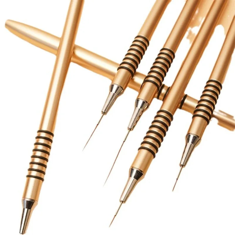 new 6Size Nail Art Liner Brushes 5/7/9/11/20/25mm Painting Nail Brush Dotting Drawing Tool Long Lines Thin Details Manicure pen