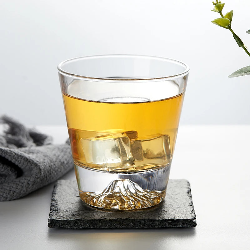 1PC Trasparente Montagna di Neve Tazza Montto Giapponese Fuji Whisky Tazza di Vetro Colazione Latte Bevanda Birra Vino Frutta Succo di Tazze regalo