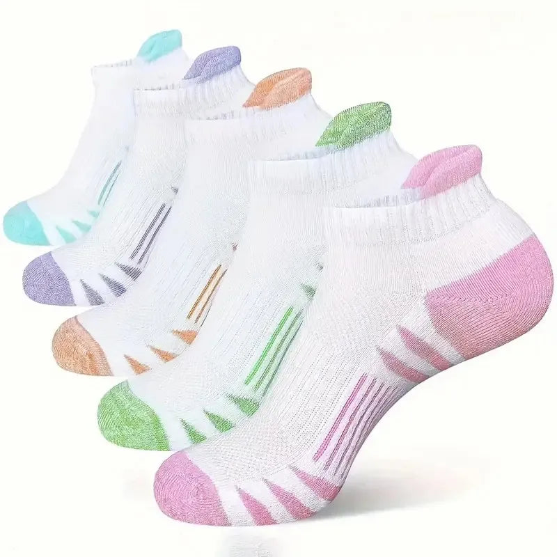 5/10 Pairs High-Quality Neutral Sports Socks Fashionable Stripes Sweat Absorbing Breathable Outdoor Couple Running Casual Socks
