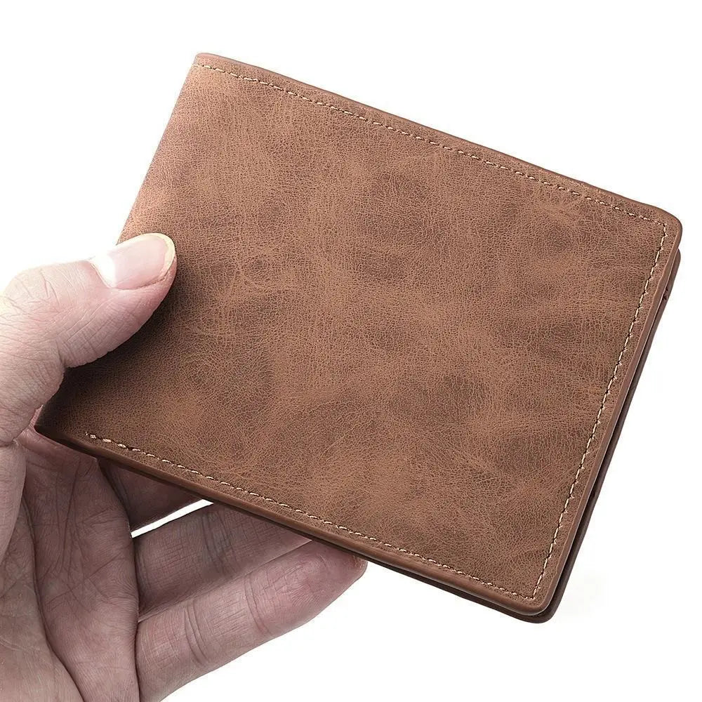 Portafoglio da uomo con slot multi-carta Portamonete pieghevole di grande capacità Portamonete corto in pelle PU