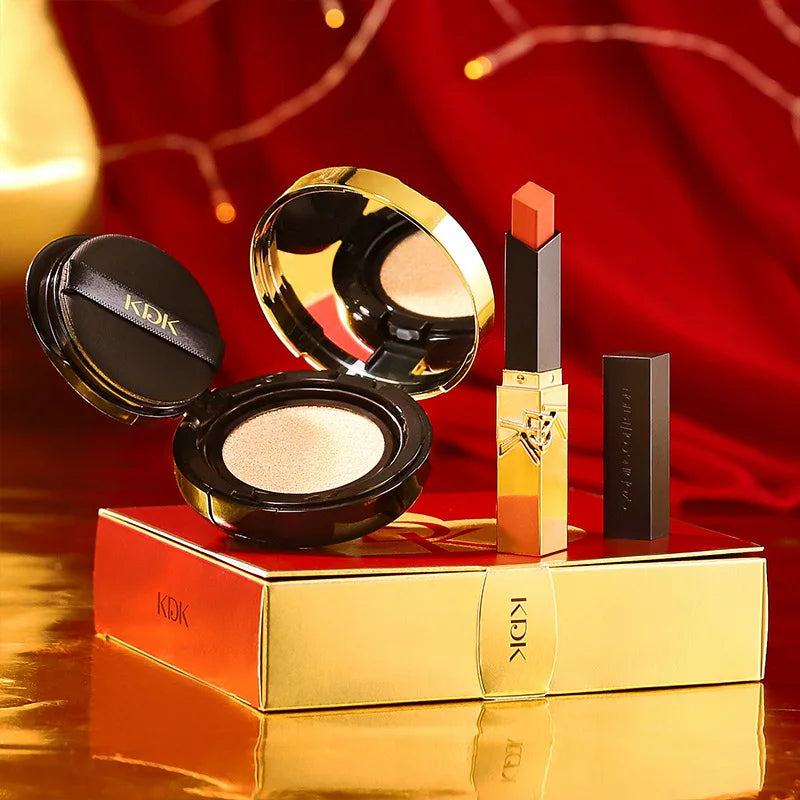 Confezione regalo Cuscino d'aria BB Cream e set trucco rossetto Set cosmetici da 2 pezzi