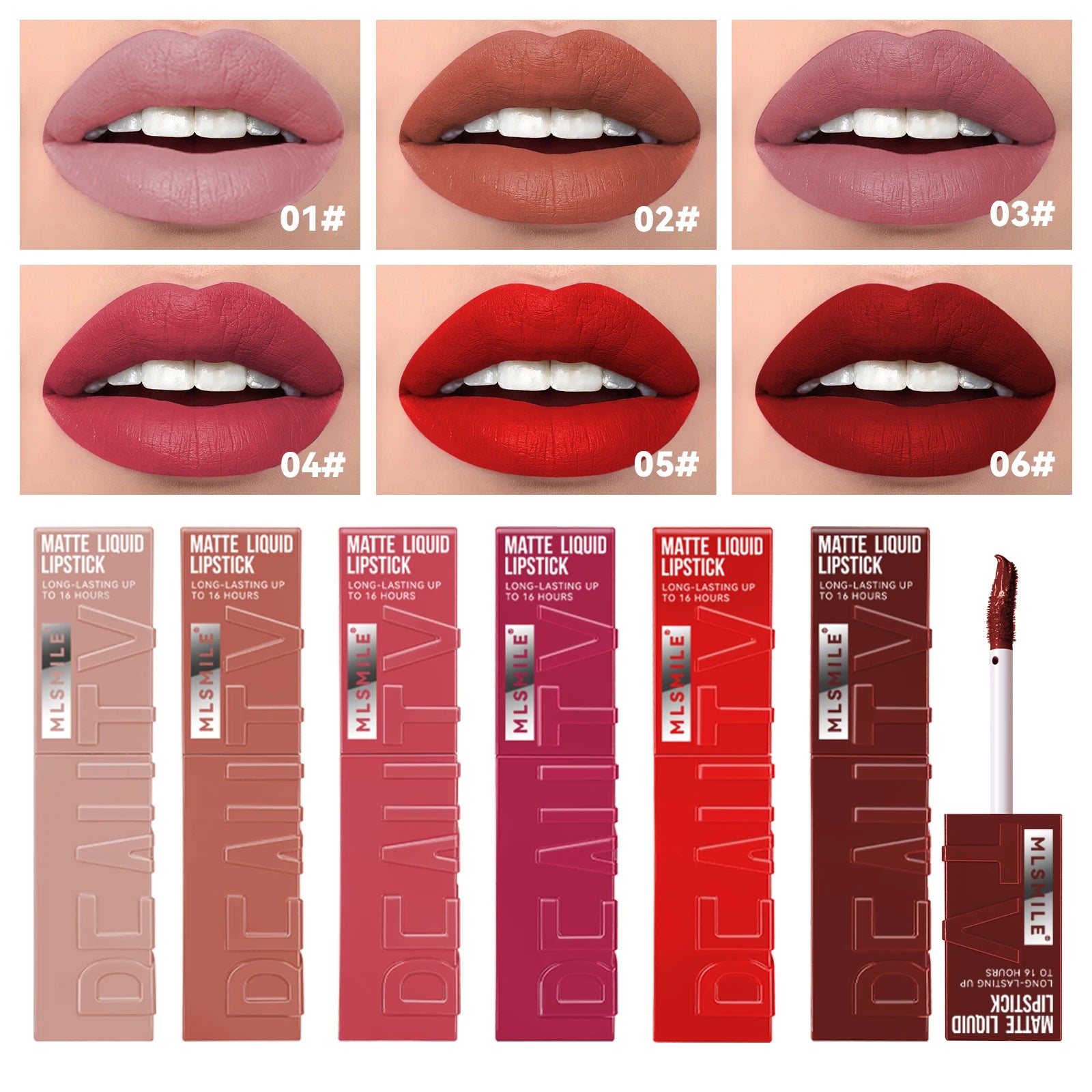 6 colori di rossetto liquido velluto a lunga durata con texture opaca Tazza antiaderente impermeabile Prodotti professionali per il trucco delle labbra