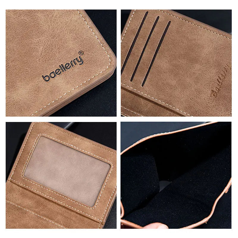 Portafoglio corto da uomo nuovo Semplice clip per carte casual Portafoglio maschile sottile Porta carte di patente di guida Portafoglio bifold sottile per uomo