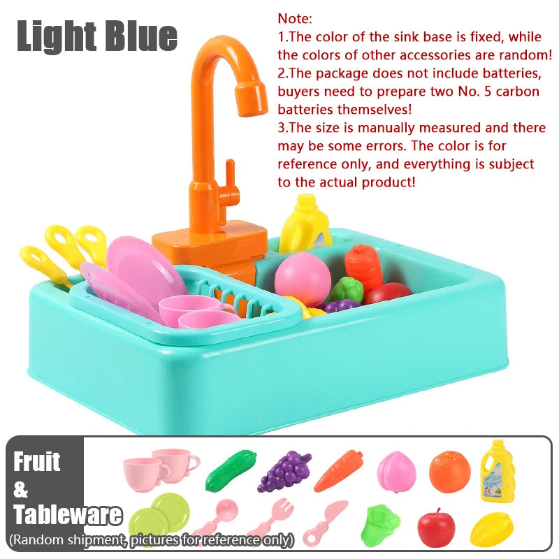Lavello da cucina per bambini Giocattoli Simulazione Lavastoviglie elettrico Mini cucina Cibo Giochi di imitazione Casa Set di giocattoli Giochi di ruolo per bambini Giocattoli per ragazze
