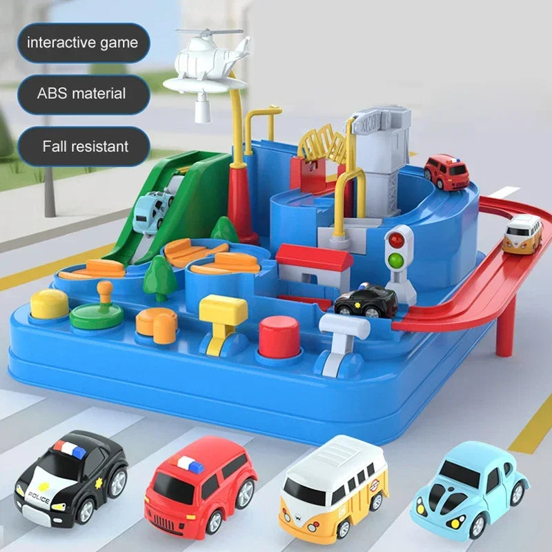 Modello di auto ferroviaria da corsa Giocattoli educativi Pista per bambini Gioco di avventura Cervello Meccanico Interattivo Treno Animali Giocattolo razzo spaziale