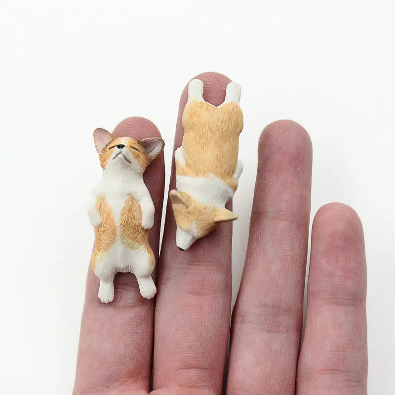 Mini Corgi Car Decoration Resin Crafts Dog Desk Decoration Decoration Simulation Cake Baking Decoration Kawaii Accessories