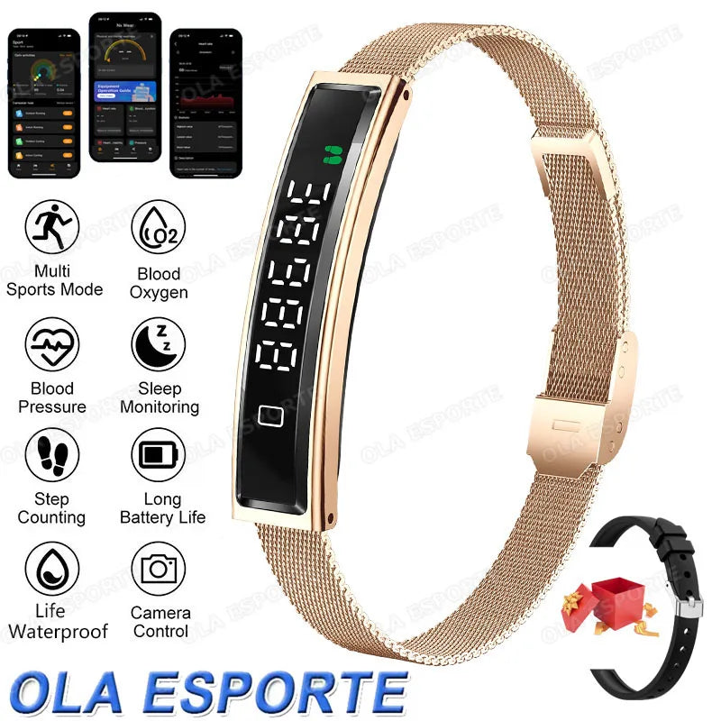 Nuovo braccialetto sportivo impermeabile Smart Band Controllo gesti Frequenza cardiaca Ossigeno nel sangue Monitor del sonno Schermo contapassi Smartwatch 2025