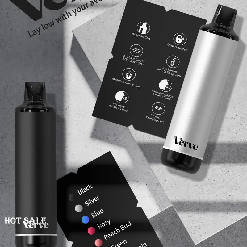 Originale Yocan Verve 510 Thread Vape Mod 450mAh batteria di tipo C ricarica 10S batteria di riscaldamento Pre-calore Vape Pen E sigarette