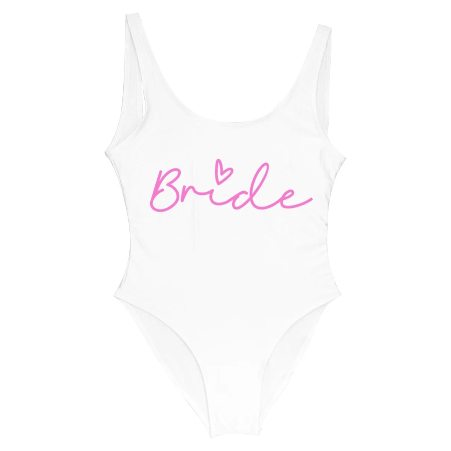 Costumi da bagno per addio al nubilato Costumi da bagno interi per la sposa della squadra Sposa per essere donna Costumi da bagno rosa Costumi da bagno per addio al nubilato Beatchwear