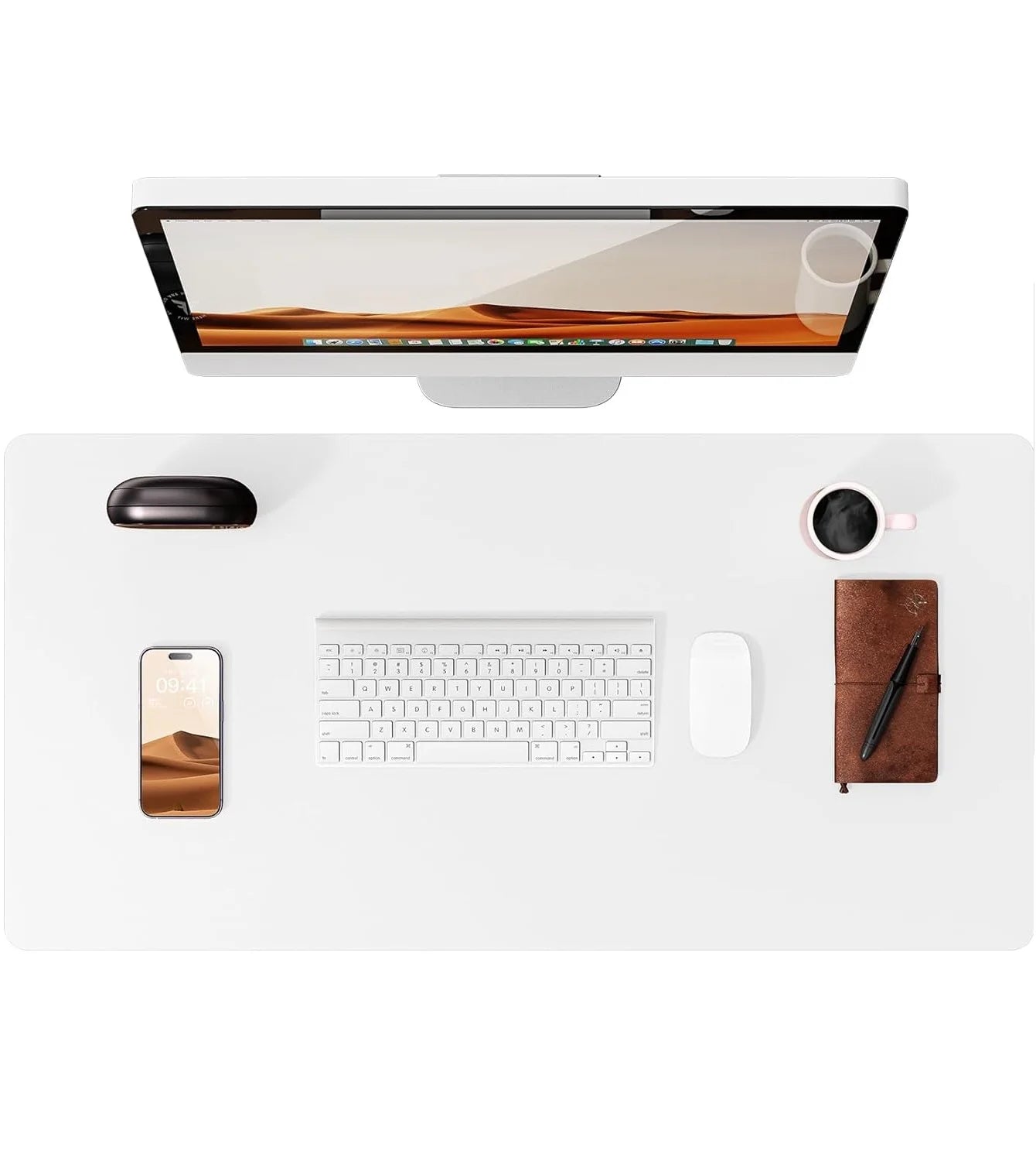 Tappetino Per Mouse Grande In Pelle PU Antiscivolo Per Scrivania E Laptop