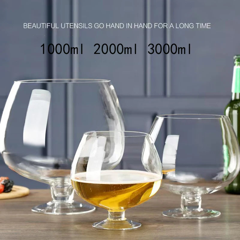 1000ML/2000ML/3000ML Bicchiere da vino extra large Gigante 1pc Tazza da birra di grande capacità Bicchiere da vino rosso Calice Coppa da eroe Bicchiere da vino