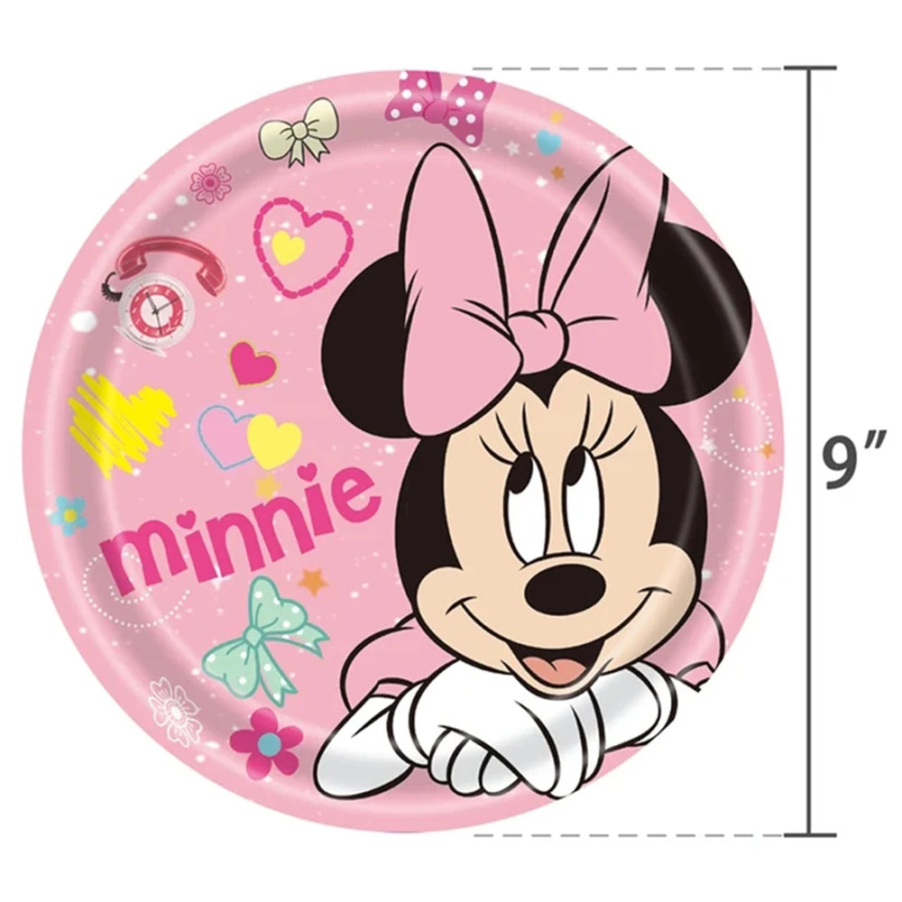 Set per Festa di Compleanno Minnie Mouse: Stoviglie, Bicchieri, Piatti, Tovaglioli, Tovaglia per Ragazze e Decorazioni Baby Shower
