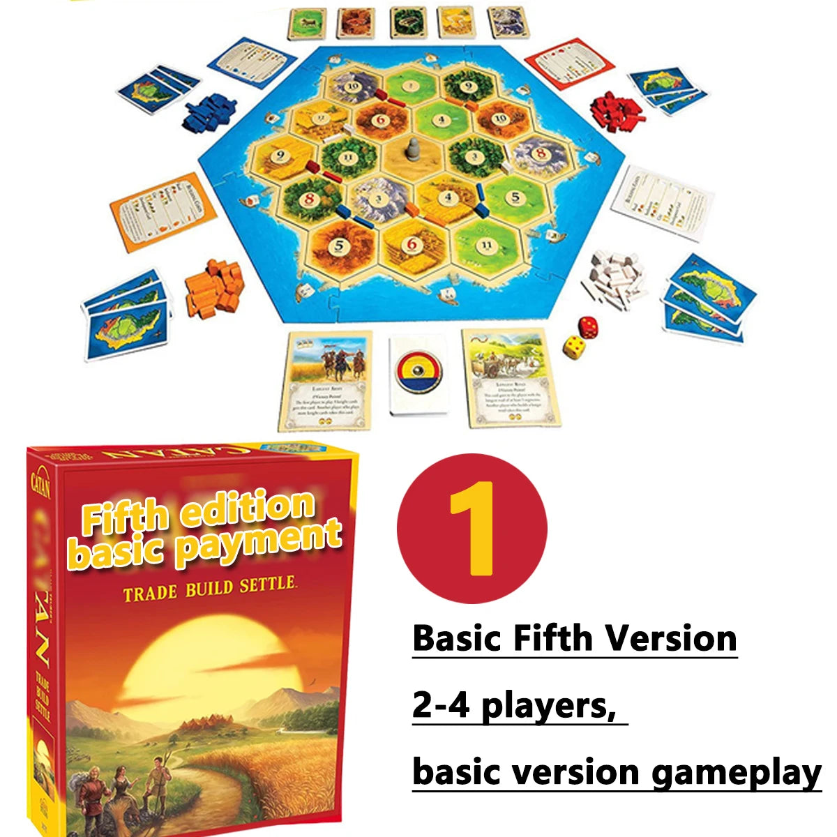 Gioco da tavolo (5a edizione) Commercia, costruisci e colonizza nel classico gioco di strategia per famiglie, bambini e adulti, dai 10 anni in su, 3-4 giocatori