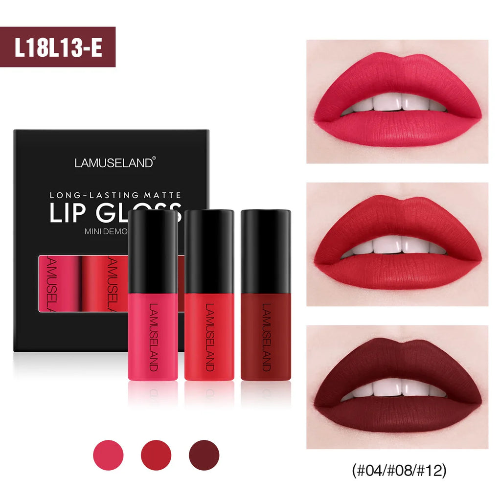 Mini 12 colori lucidalabbra liquido impermeabile antiaderente 24 ore di lunga durata velluto opaco rossetto lucidalabbra trucco cosmetico cura