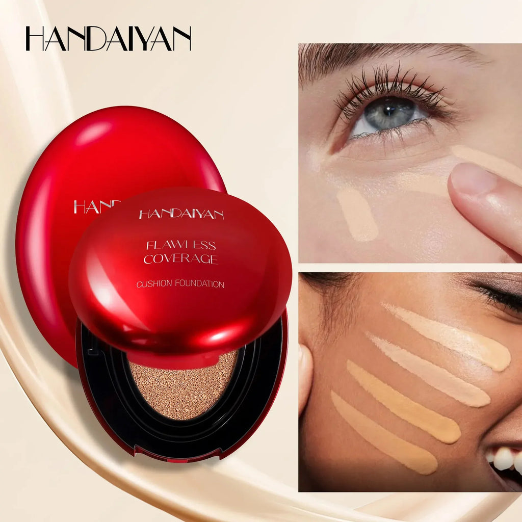Fondotinta coreano Air Cushion - Correttore idratante naturale leggero Base per trucco a lunga durata per donna con controllo dell'olio sbiancante