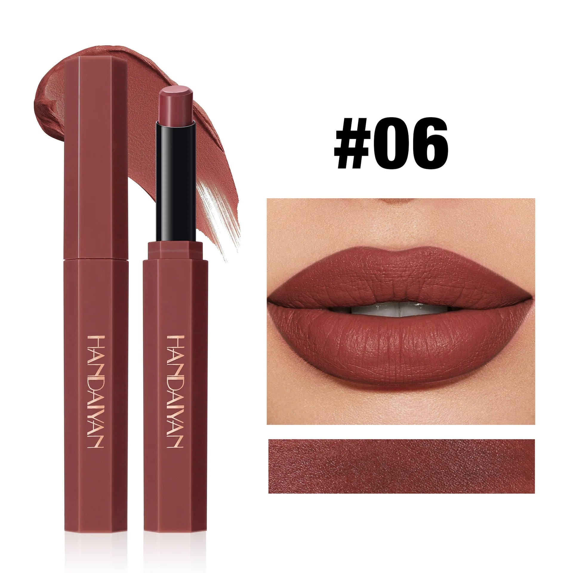 6 Colors Matte Lipstick Long-Lasting Non-Stick Cup Waterproof Nude Deep Red Lipstick Sexy Red Velvet Lip Gloss Women Makeup