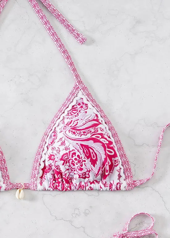 Nuovo Set Bikini Triangolo 2026 - Costume da Bagno Push-Up con Stampa Floreale e Slip Brasiliano