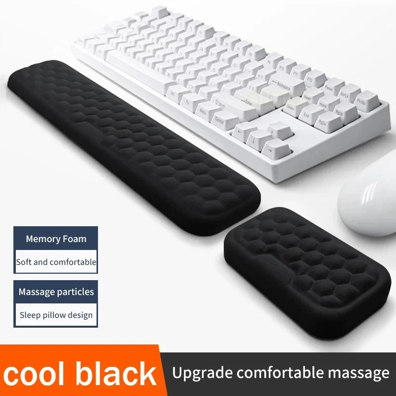 Poggiapolsi Memory Foam 2 In 1 Per Tastiera E Mouse Ergonomico