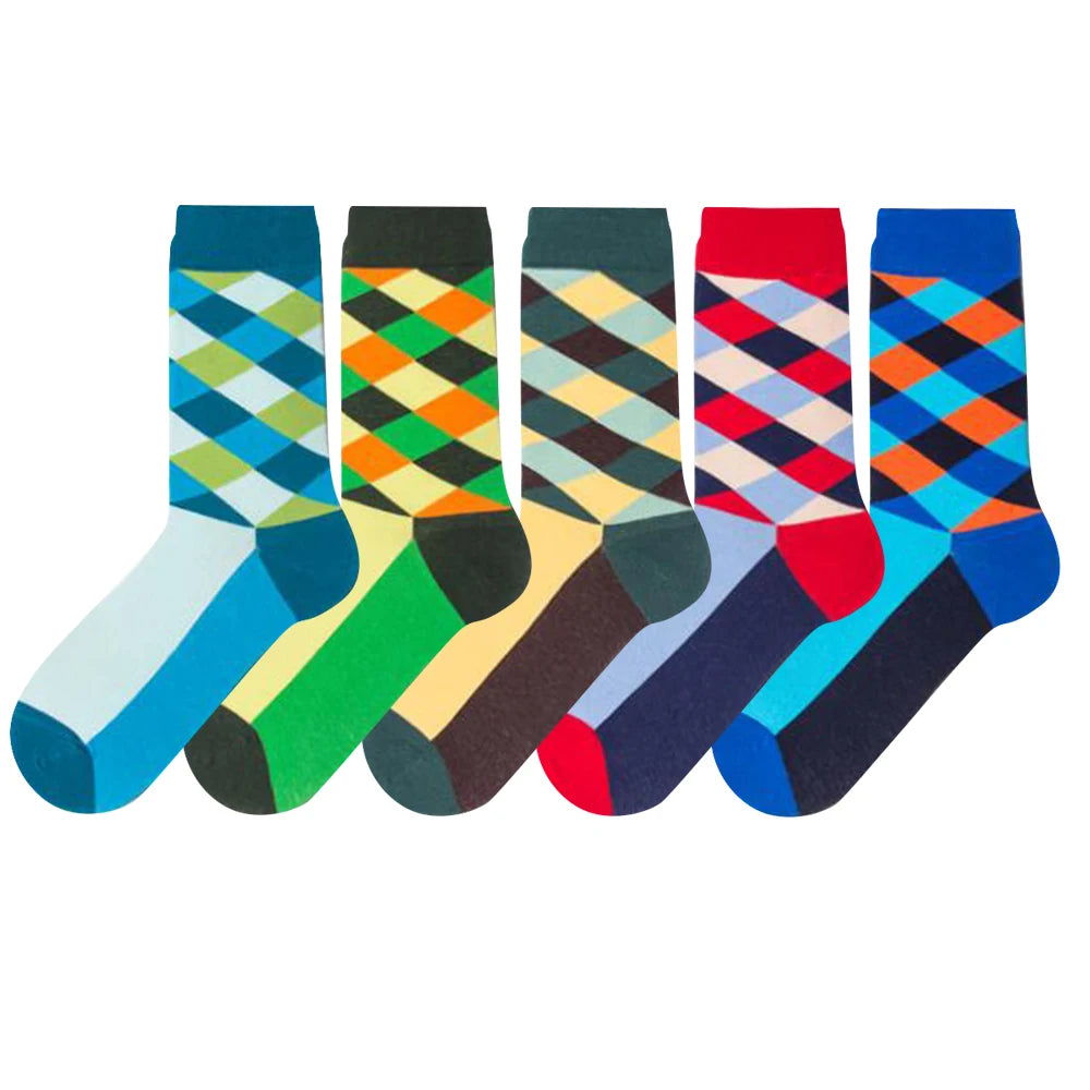 5 pairs New Men Women Cotton Socks Casual Colorful Socks Crew Socks Street Skateboard Socks Happy Funny Harajuku Sox Meias