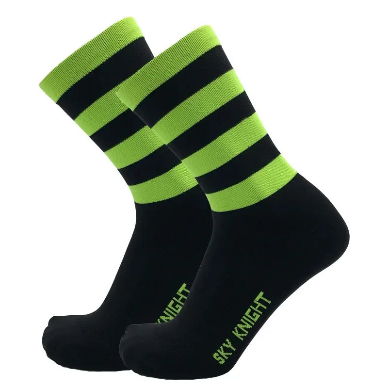 New stripe Dot Cycling Socks Top Quality Professional Brand Sport Socks Breathable Bicycle Sock Outdoor Racing Running Socks