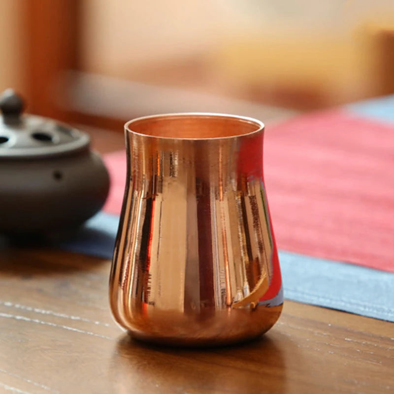 Boccale di latte di birra in rame puro artigianale Creativo Vintage Addensato Acqua di Mosca 350 ml Tazza per colazione Stoviglie per bicchieri di Mosca