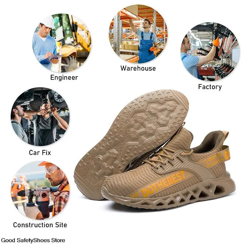 Scarpe antinfortunistiche da uomo per scarpe da ginnastica da lavoro donna uomo scarpe da lavoro con punta in acciaio scarpe protettive di sicurezza leggere anti-sfondamento anti-perforazione