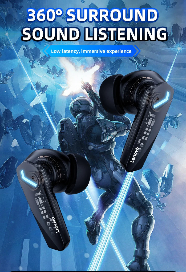100% originale Lenovo GM2 Pro Bluetooth V5.3 TWS Auricolari wireless Stereo Sport Auricolari Gioco Musica Dual Mode Auricolare a bassa latenza