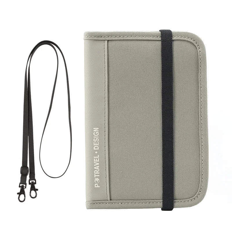 Portafoglio da viaggio RFID Porta passaporto Organizzatore di carte di credito Custodia con cerniera Organizzatore di documenti Accessori da viaggio antifurto
