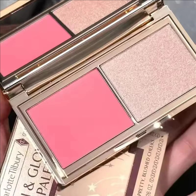Fard CT Starlight in polvere, illuminante, due colori, delicato, a forma di cuore, cosmetici naturali