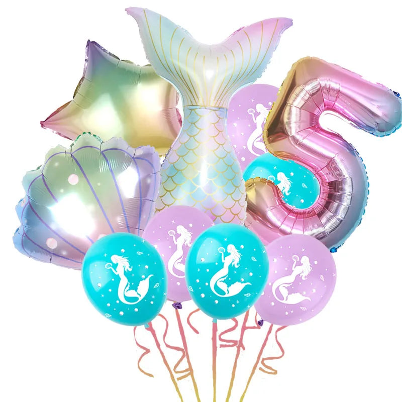 Set di stoviglie usa e getta per la decorazione della festa di compleanno della sirena piatti per la coda della sirenetta forniture per feste a sirena per ragazza decorazioni per matrimoni