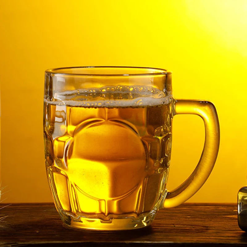 2 pezzi bicchieri di vetro addensato trasparente 260ml bicchieri con manico per tazza di birra per Bar Home Party tazza da tè tazze d'acqua bicchiere da birra alla spina piccolo