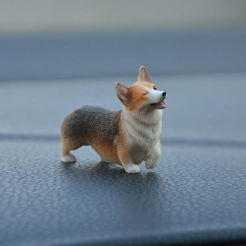 Mini Corgi Car Decoration Resin Crafts Dog Desk Decoration Decoration Simulation Cake Baking Decoration Kawaii Accessories