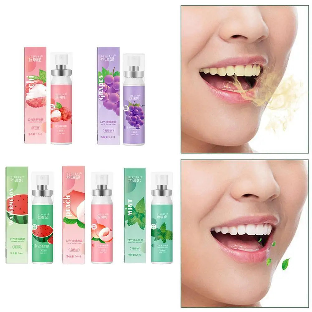 20ml Long-Lasting Breath Freshener Spray Fruity Flavor Mint High-Energy Mint Ingredients Oral Care Products Breath Freshener