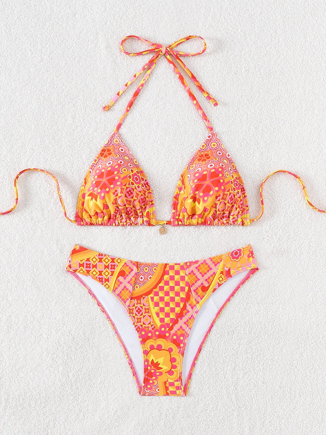 Nuovo Set Bikini Triangolo 2026 - Costume da Bagno Push-Up con Stampa Floreale e Slip Brasiliano